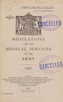view Regulations for the medical services of the army, 1932 / War Office.