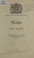 view Noise; final report : Presented to the Parliament ... July 1963.