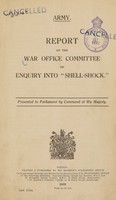 view Report of the War Office Committee of Enquiry into "Shell-shock."