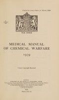 view Medical manual of chemical warfare, 1939 / War Office.