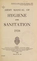 view Army manual of hygiene and sanitation, 1934 / [War Office].