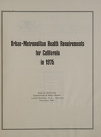 view Urban-metropolitan health requirements for California in 1975.