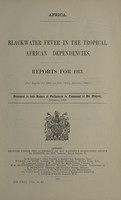 view Africa : blackwater fever in the tropical African dependencies : reports for 1913.