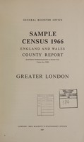 view Sample census 1966, England and Wales : County report : Greater London.