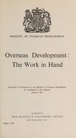 view Overseas development : the work in hand.