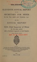 view Annual report of the secretary for mines : and the annual report of H.M. chief inspector of mines.