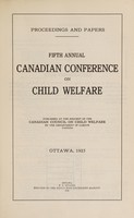 view Fifth annual Canadian conference on child welfare.