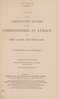 view Report of the Commissioners in Lunacy to the Lord Chancellor : 45th, 1890.