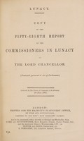 view Report of the Commissioners in Lunacy to the Lord Chancellor : 58th, 1903.