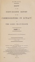 view Report of the Commissioners in Lunacy to the Lord Chancellor : 68th, 1913.