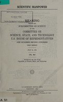 view Scientific manpower : hearing before the Subcommittee on Science of the Committee on Science, Space, and Technology, U.S. House of Representatives, One Hundred Second Congress, first session, July 31, 1991.