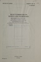 view Systematic biology research / Select Committee on Science and Technology.