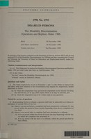 view The Disability Discrimination (Questions and Replies) Order 1996 / [Department for Education and Employment].