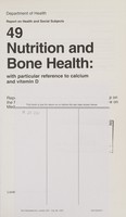 view Nutrition and bone health : with particular reference to calcium and vitamin D / report of the Subgroup on Bone Health, Working Group on the Nutritional Status of the Population of the Committee on Medical Aspects of Food and Nutrition Policy.