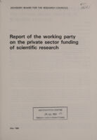 view Report of the Working Party on the Private Sector Funding of Scientific Research.