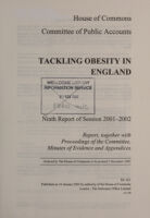 view Tackling obesity in England : report, together with proceedings of the Committee, minutes of evidence and appendices / Committee of Public Accounts.