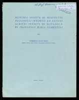 view Memoria inedita di Benedetto Puccinelli intorno ad alcuni scritti inediti di botanica di Francesco Maria Fiorentini / per Humberto Julio Paoli.