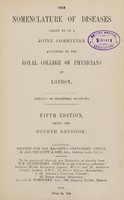 view The nomenclature of diseases / drawn up by a joint committee appointed by the Royal College of Physicians of London.