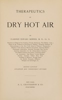 view Therapeutics of dry hot air / by Clarence Edward Skinner.