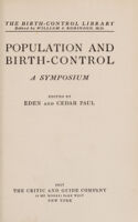 view Population and birth-control : a symposium / edited by Eden and Cedar Paul.