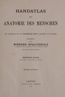 view Handatlas der Anatomie des Menschen : bearbeitet von Werner Spalteholz.