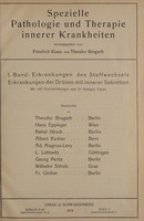 view Spezielle Pathologie und Therapie innerer Krankheiten / herausgegeben von Friedrich Kraus und Theodor Brugsch.