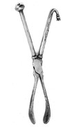 view M0000029: Pair of surgical forceps, modern.