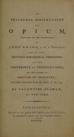 view An inaugural dissertation on opium / [Valentine Seaman].