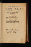 view Carminum, quae quidem extant, omnium pars prima [et secunda] / [Giovanni Gioviano Pontano].