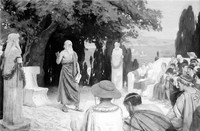 view M0000138: Hippocrates lecturing to his students under the plane tree