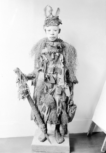 M0000171: Model of an African Medicine man in full costume