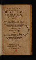 view Opusculum de vite vinifera eiusque partibus / [Jakob Horst].