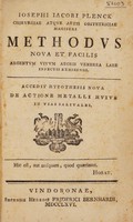 view Methodus nova et facilis argentum vivum aegris venerea labe infectis exhibendi. Accedit hypothesis nova de actione metalli hujus in vias salivales / [Joseph Jacob Plenck].