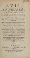 view Avis au peuple, sur les asphyxies, ou morts apparentes et subites, contenant les moyens de les prévenir et d'y remédier. Avec la description d'une nouvelle boëte fumigatoire portative / [Joseph Jacques de Gardane].