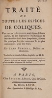 view Traité de toutes les espèces de coliques ... / Traduit sur la seconde edition angloise, par M. E[idous].