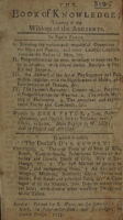 view The book of knowledge ; treating of the wisdom of the ancients / Made English by W. Lilly ... To which is added the dealer's directory.