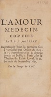 view L'amour medecin. Comedie / [Molière].