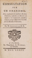 view Consultation sur un onanisme : avec complication de plusieurs accidens vénériens / [J. Contencin].