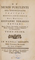 view De' morbi purulenti del corpo umano / [Giovanni Verardo Zeviani].