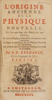 view L'origine ancienne de la physique nouvelle / [Regnault (Noël)].