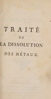 view Traité de la dissolution des métaux / Par m. Monnet.