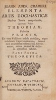 view Elementa artis docimasticae duobus tomis comprehensa, quorum prior theoriam, posterior praxin / [Johann Andreas Cramer].