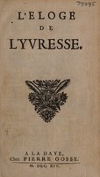 view L'éloge de l'yvresse / [by A.H. de S].