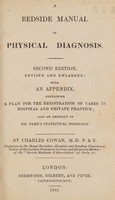 view A bedside manual of physical diagnosis / [Charles Cowan].