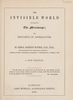 view The invisible world revealed by the microscope ; or, thoughts on animalcules / By Gideon Algernon Mantell.