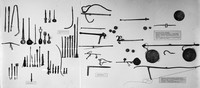 view M0000358: Greco-Roman bronze bladder sound, bronze speculum and other instruments