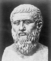 view M0000761: Bust of Plato (c.428-c.348 B.C), Athenian philosopher / M0000762: Part of a statue of Heraclitus of Ephesus (c.535-c.475 B.C.), Greek philosopher