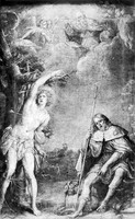 view M0000802: God the Father and Saint Sebastian with Saint Roch