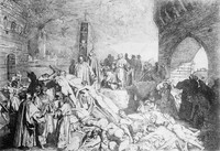 view M0000786: The plague of Florence, 1348; Etching by Sabatelli the elder (1772-1850)