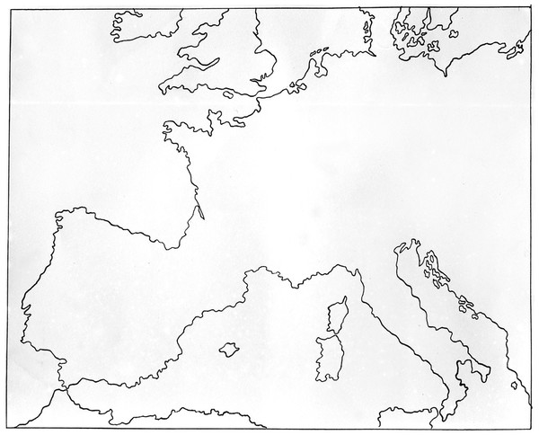 M0001170: Outline map of Europe.